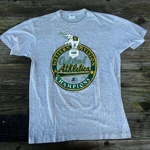 Oakland A’s Athletics 1988 Western Division Champions Gray T-Shirt XL